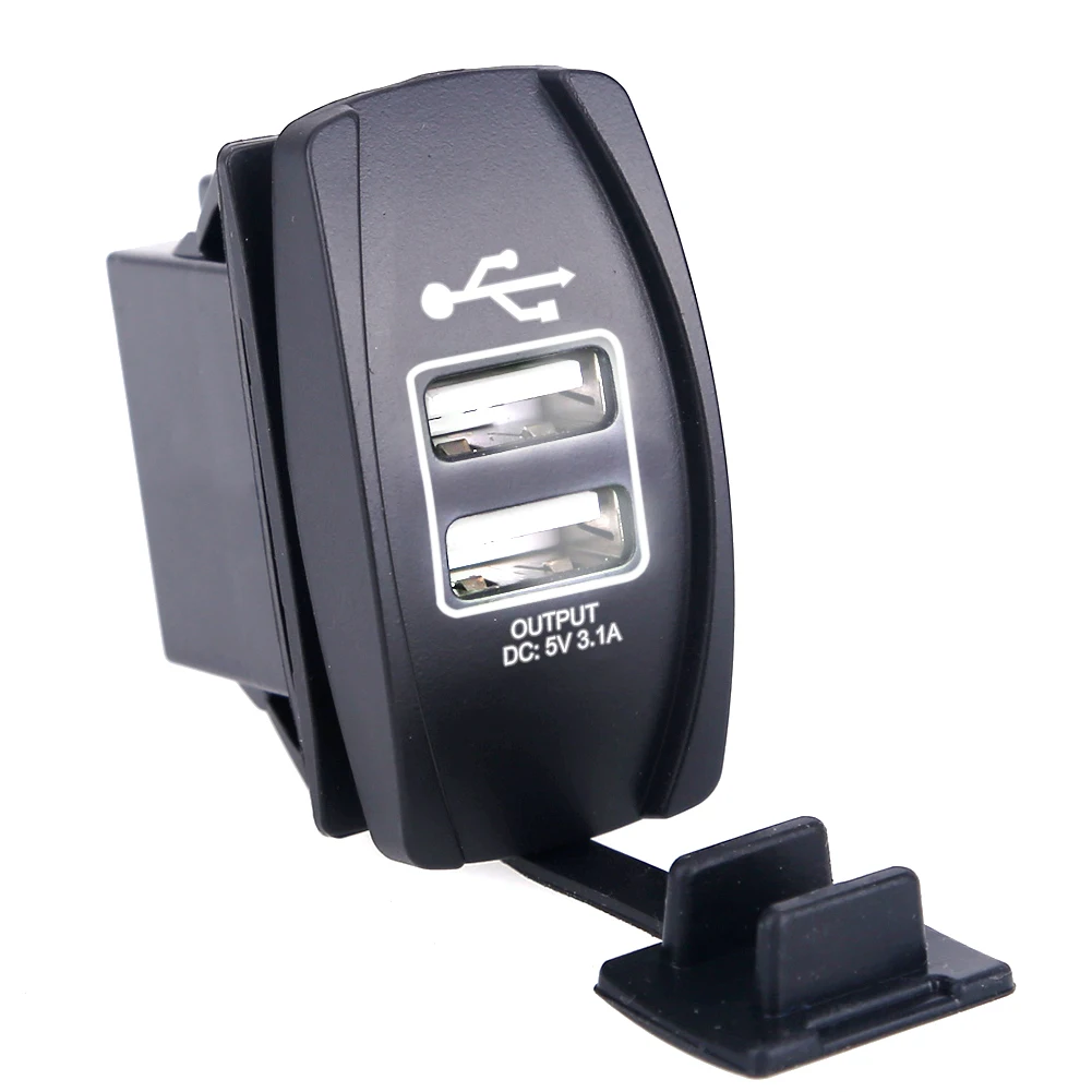 Двойной Usb Автомобильное зарядное устройство розетка Adpater порт 12 В 3.1A двойной порт авто водонепроницаемый адаптер для iPhone 7 samsung S7 S6 Xiaomi htc - Название цвета: white
