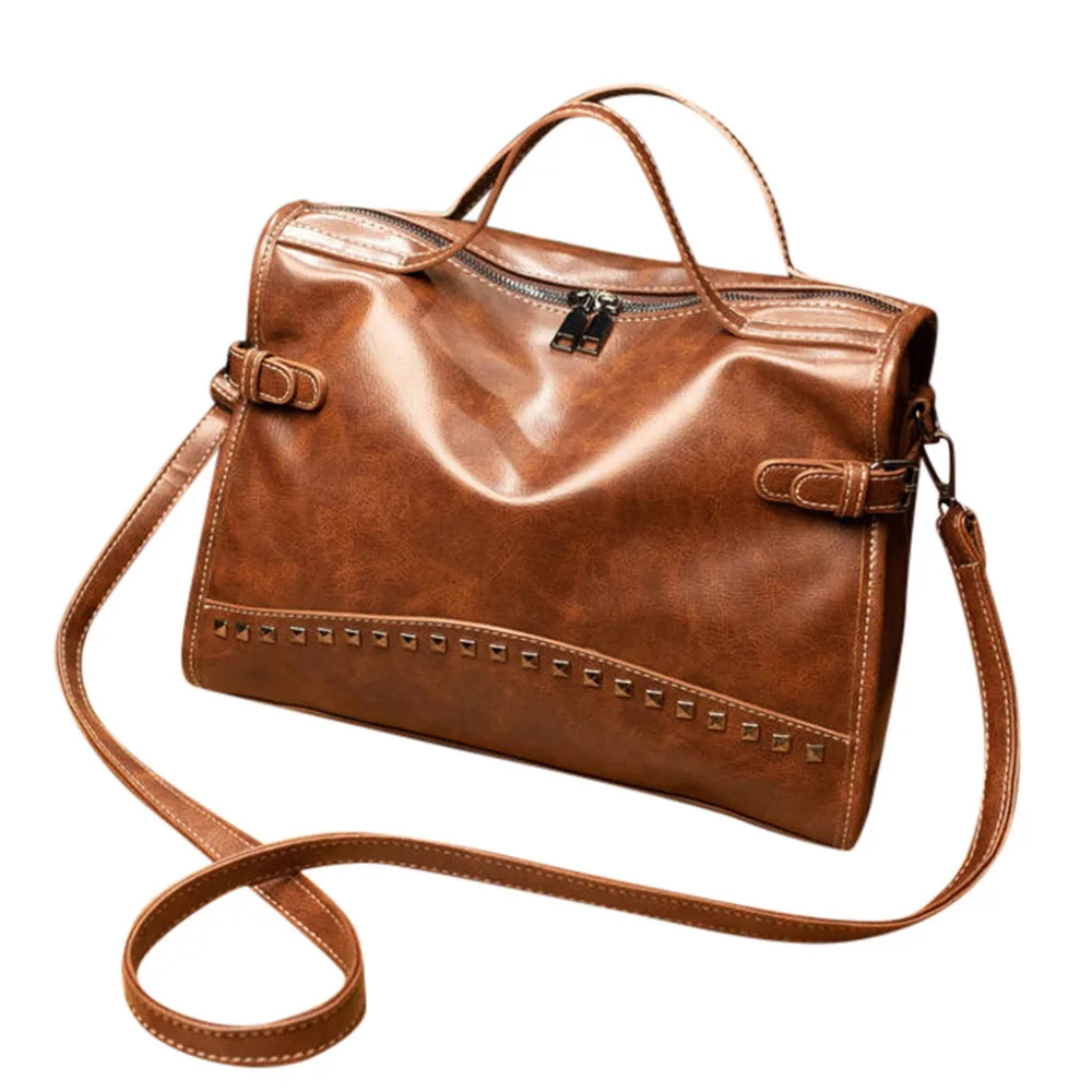 Винтажная/Ретро сумка-мессенджер Женская Большая вместительная сумка-мессенджер через плечо сумки на одно плечо кожаная сумка сумки через плечо