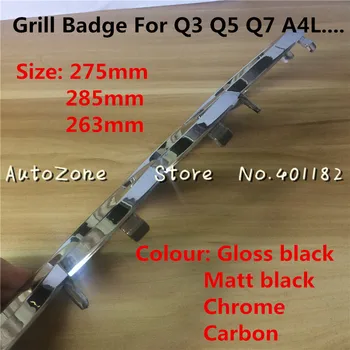 

Free By DHL 200pcs New Car Styling 4 Ring 3D ABS Plastic Silver Black Grill Front Badge Emblem For Q3 Q5 Q7 A4L A6L C7 B8