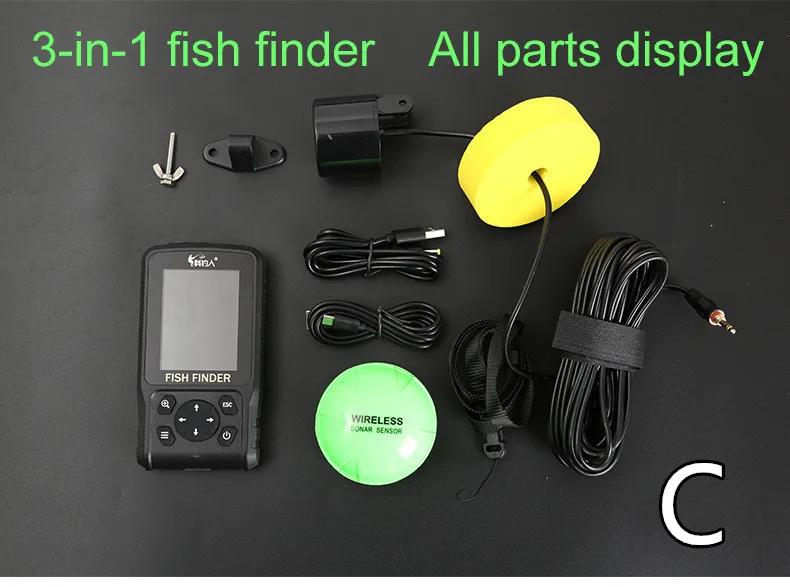 New portable smart sonar LCD fish finder fishing tool echo sounder instrument color screen | Спорт и развлечения