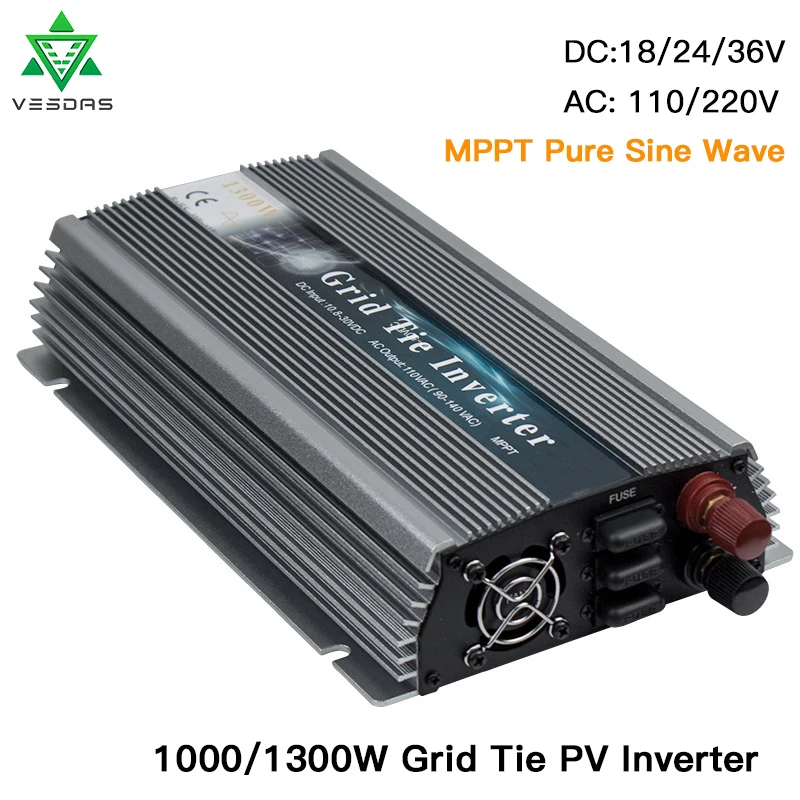 GTI 1000W 1300W PV солнечный Grid Tie инвертор MPPT 18V 36V DC домашний микро чистая синусоидальная