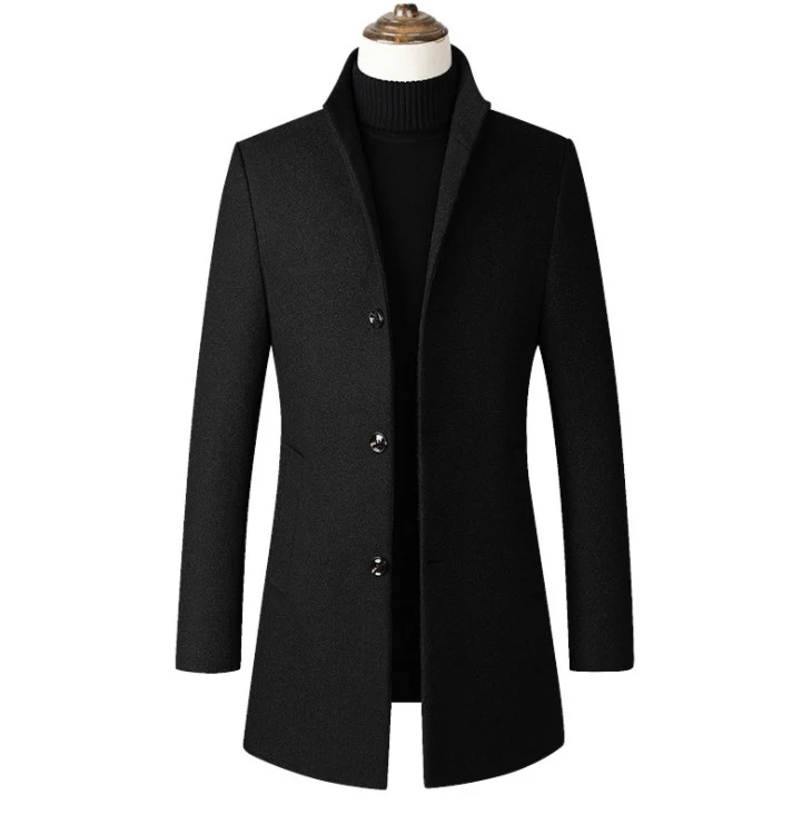 Fashon Men Wool Jacket Men's Casual Wool Coat Slim collar wool coat Men's long cotton collar trench coats dropshipping Z 902 Fashon Men Wool Jacket Men's Casual Wool Coat Slim collar wool coat Men's long cotton collar trench coats dropshipping Z 902
