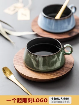

Nordic classic coffee cup saucer set European small elegant ceramic high-grade customized teacup mug