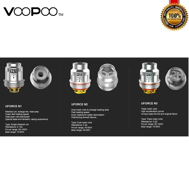 30 шт./лот, VOOPOO UFORCE катушка для VOOPOO, комплект для VOOPOO, мини-набор, атомайзер, ядро U2/U4/U6/U8/N1/N2/N3/R1/D4/P2, сетчатая Vape катушка