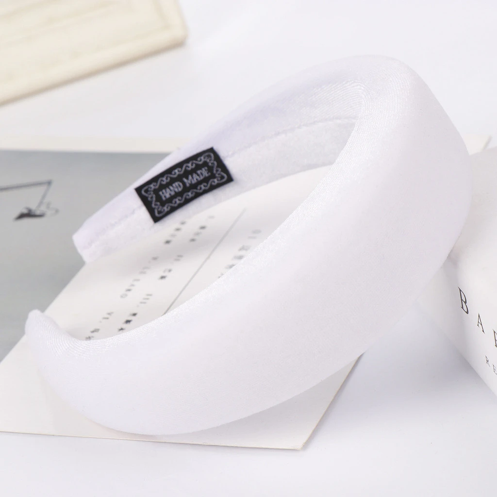 2019 Female Bezel Head Velvet Padded Headband For Women Solid  Wide Thick Gifts Hair Hoop  Elastic Hairband Hair Accessories 903