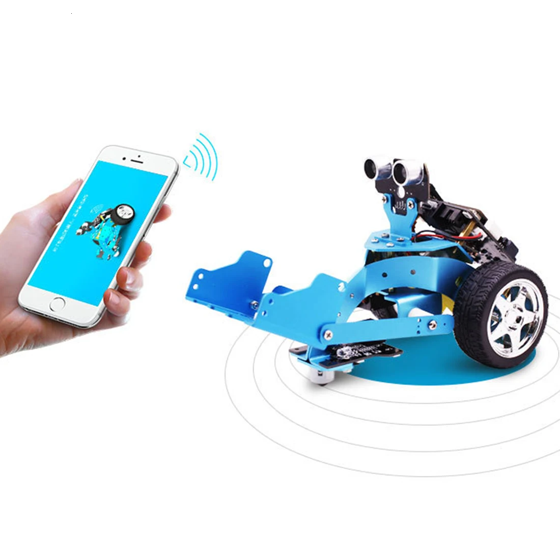 New Hot Toys Kit 3-In-1 Graphical Programmable Robot Car With Bluetooth IR Tracking Module Aluminum Alloy Steam Robot Car Toy