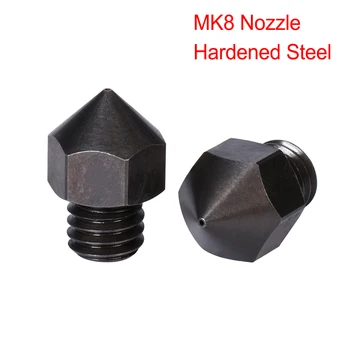 

3D Printer Parts MK8 Nozzle Hardened Steel MK8 Nozzles 0.2/0.4/0.6/0.8 Bowden Extruder Hotend 1.75MM Filament MK8 Extruder Head