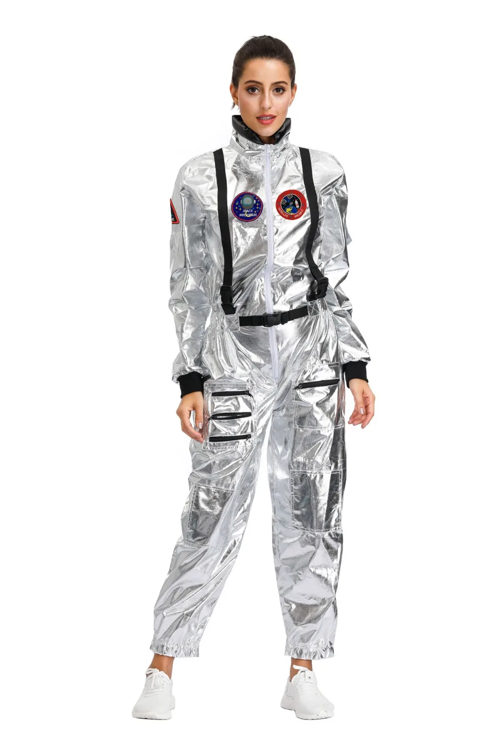 Men Astronaut Alien Spaceman Cosplay Halloween Costumes Carnival Party Adult Women Pilots Outfits Group Couple Matching Clothes