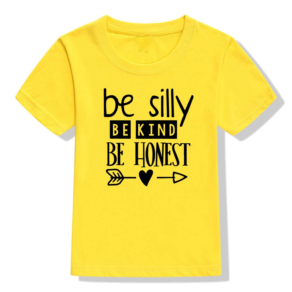 Be kind/футболка для детей; модная футболка с короткими рукавами для маленьких мальчиков и девочек; детская повседневная футболка с буквенным принтом; верхняя одежда