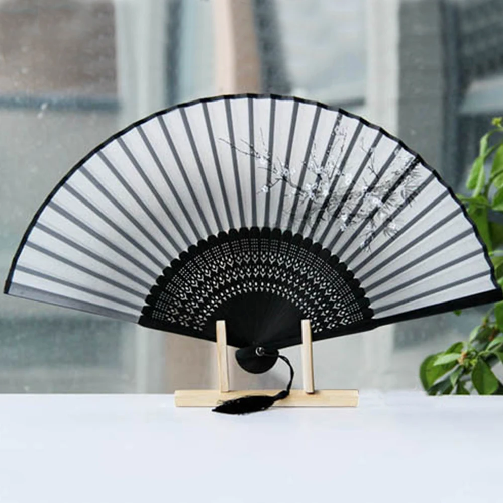 1PC Practical Folding Hand Held Fan Colorful Beautiful Handmade Silk Chinese