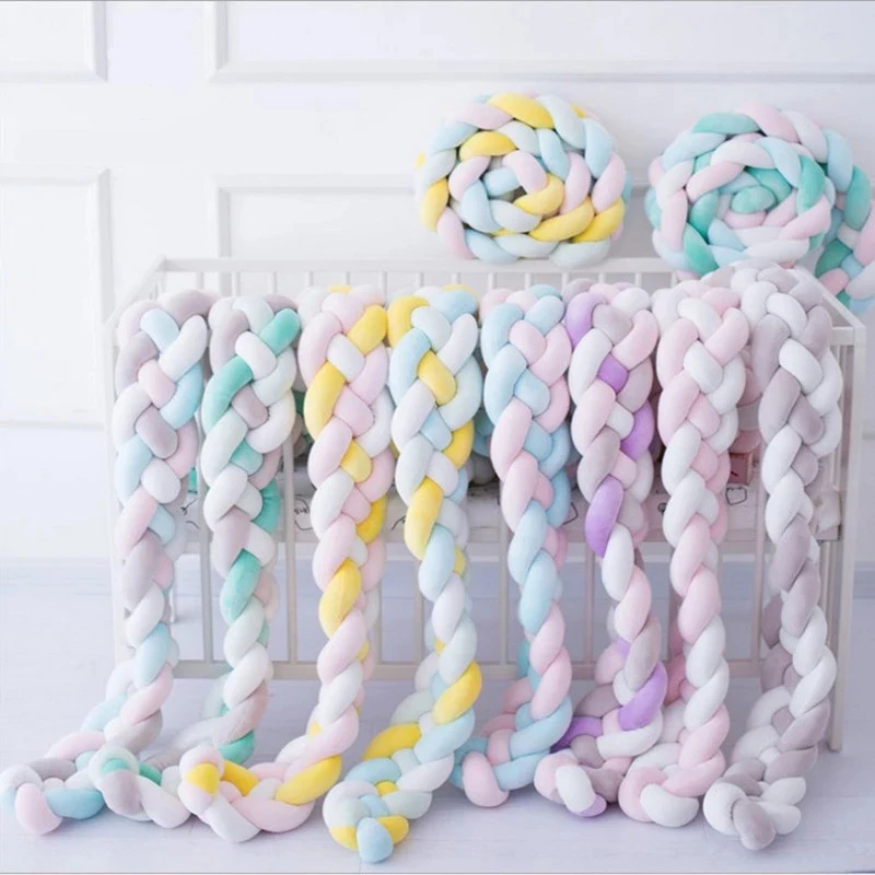 Cot-Protector Bed-Bumper Braid-Pillow Knot Baby Long Room-Decor 2M/3M