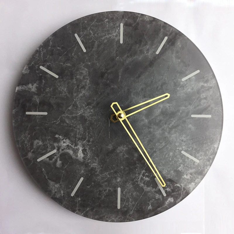 Nordic Marble Wall Clock Modern Minimalist Bedroom Art Clocks Personality Creative Living Room Fashion Wall Watch(Grey