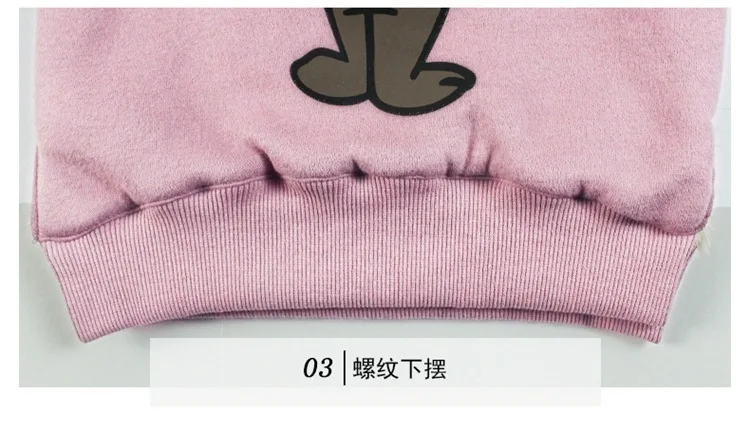 Girls Cartoon plus Velvet Hoodie INS Hot Selling Winter New Style Children Mid-length Thick Coat