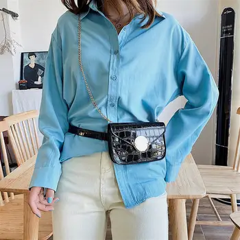 

Chain Shoulder Chest Waist Pack Crossbody Messenger Bags Women Stone PU Leather Ladies Fashion Shoulder Messenger Bag