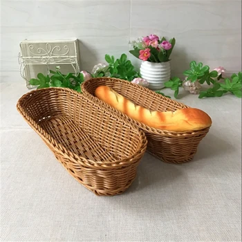 

Wicker Woven Basket Oval Bread Basket Serving Basket Storage Basket Food Fruit Cosmetic Fruit Tray Food Plant Fiber Eco-Friendly