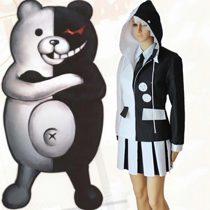 Игра Danganronpa The Animation Костюмы для косплея Косплей Монокума костюм Школьная форма на