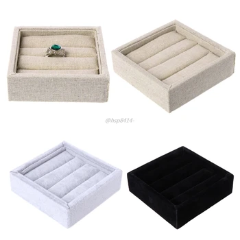 

Velvet Jewelry Earring Ring Display Box Tray Holder Storage Showcase Organizer