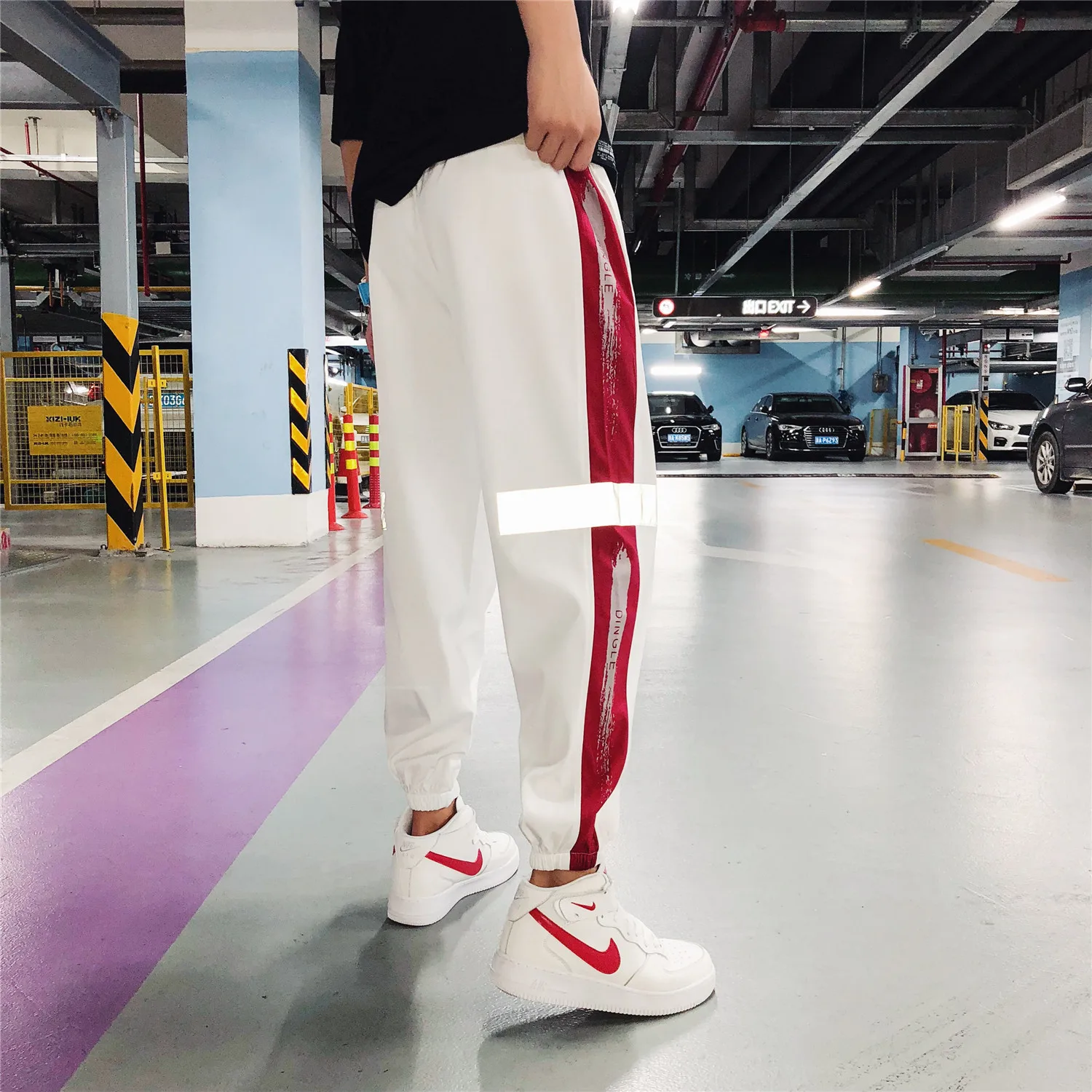 

2018 Autumn New Style Men's Korean-style xi ha ku Fashion fan guang ku Ankle Banded Pants Men Casual Straight-Leg Trousers