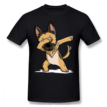 Dabbing german Shepherd хип-хоп футболка для мужчин размера плюс цифровая печать команда Camiseta мужские хлопковые футболки уличная одежда