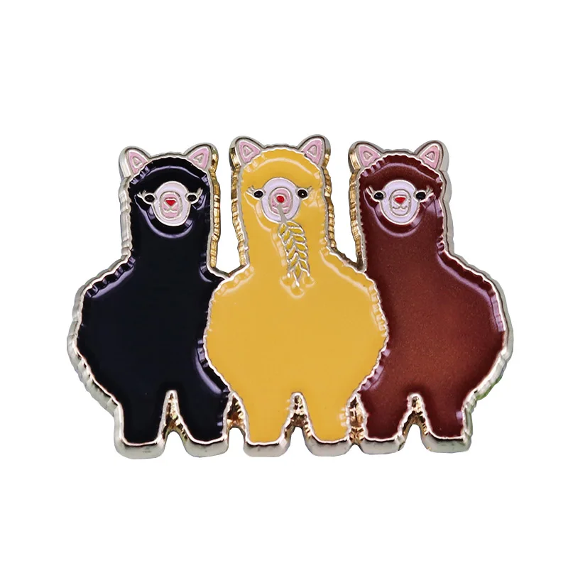 Three alpacas брошка Друзья милая бижутерия llama BFF украшение рюкзака для одежды |