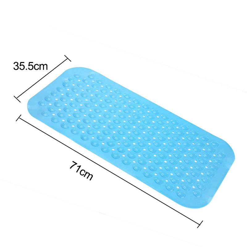 Rectangle 35x70cm PVC Silicone Anti-skid Bath Mats Soft Bathroom Massage Mat with Suction Cup Non-slip Shower Bathtub Carpet