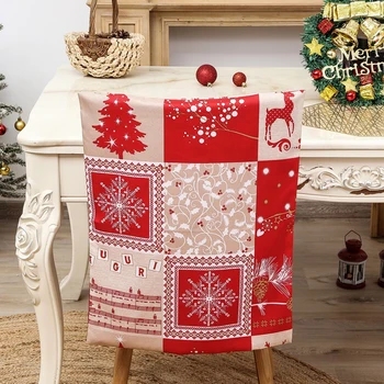 

Christmas Decorations Chair Back Snowman Santa Claus Chair Back New Year Merry Slipcover Seat Protector Stretch Removable Chair