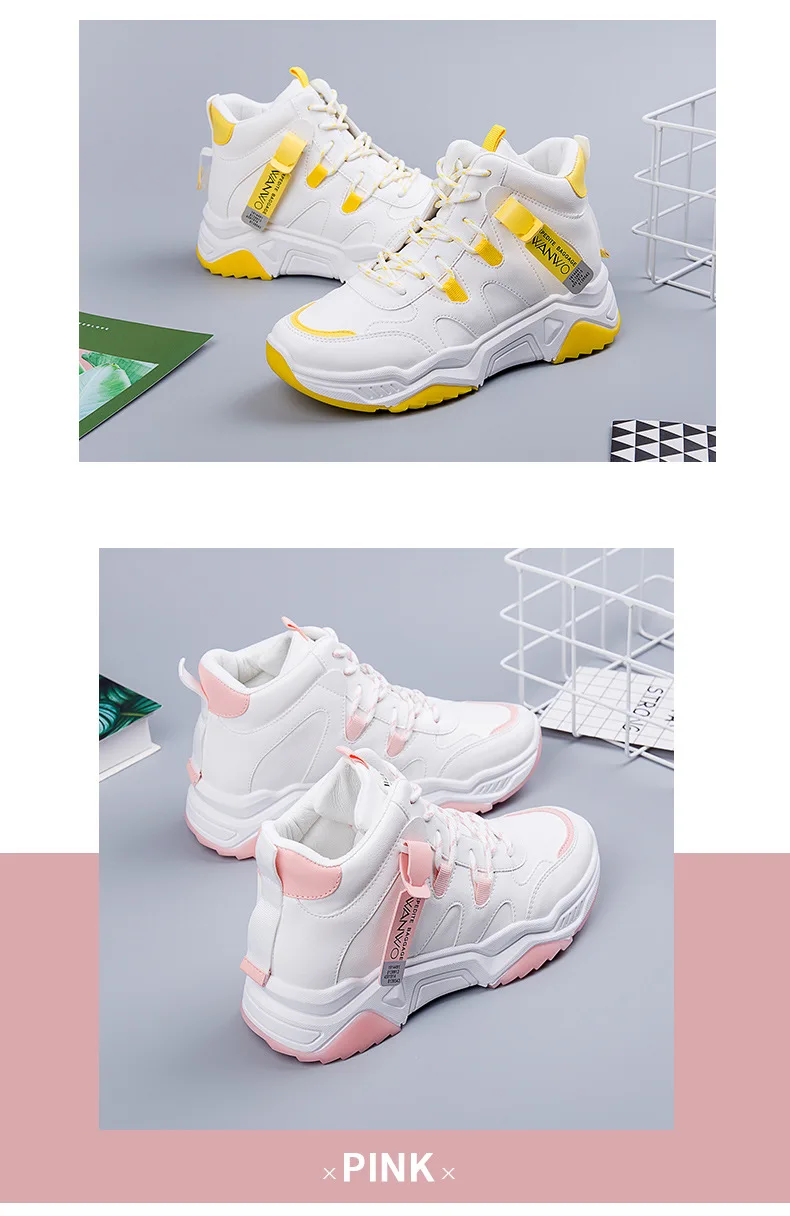 SWYIVY/женские кроссовки из искусственной кожи; chaussures femme; женская повседневная обувь; коллекция года; сезон весна; Женская Белая обувь с высоким берцем; дышащая женская обувь