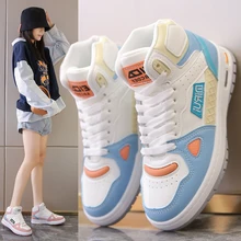 

Sneakers Women Genuine Leather Mixed Colors Casual Board Shoes Student Lace Up Round Toe White Sports Shoes Lady Shoes Girl