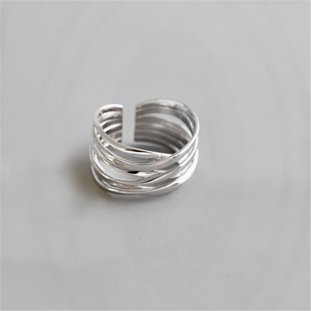 Silver Color Metal Punk Geometric Open Rings Design Finger Rings for Women Men Minimalist Fashion Party Jewelry Gifts