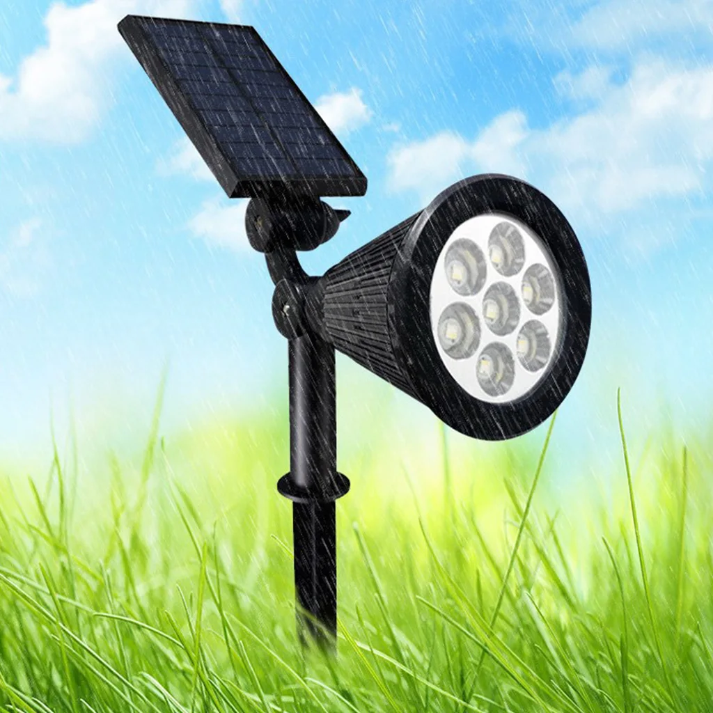 

Cross Border Colorful 7LED Solar Lawn Lamp Spotlights Outdoor Garden Lamp Ground Plugged Light Landscape RGB