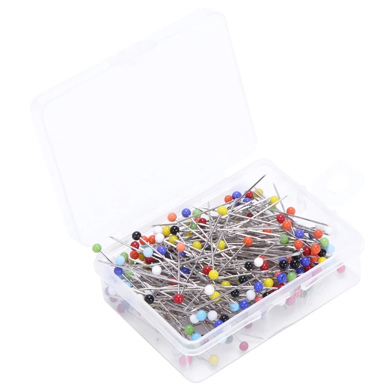 Artrylin 250 Pieces Sewing Pins Ball Glass Head Pins Straight Quilting Pins  for Dressmaker Jewelry Decoration, Multicolor 