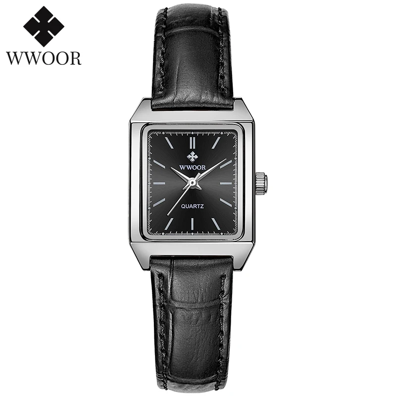 Wwoor Diamond Watch For Women Top Brand Luxury Fashion Business Rettangolo Orologio Da Donna Al Quarzo Impermeabile Montre Femme Beautiful