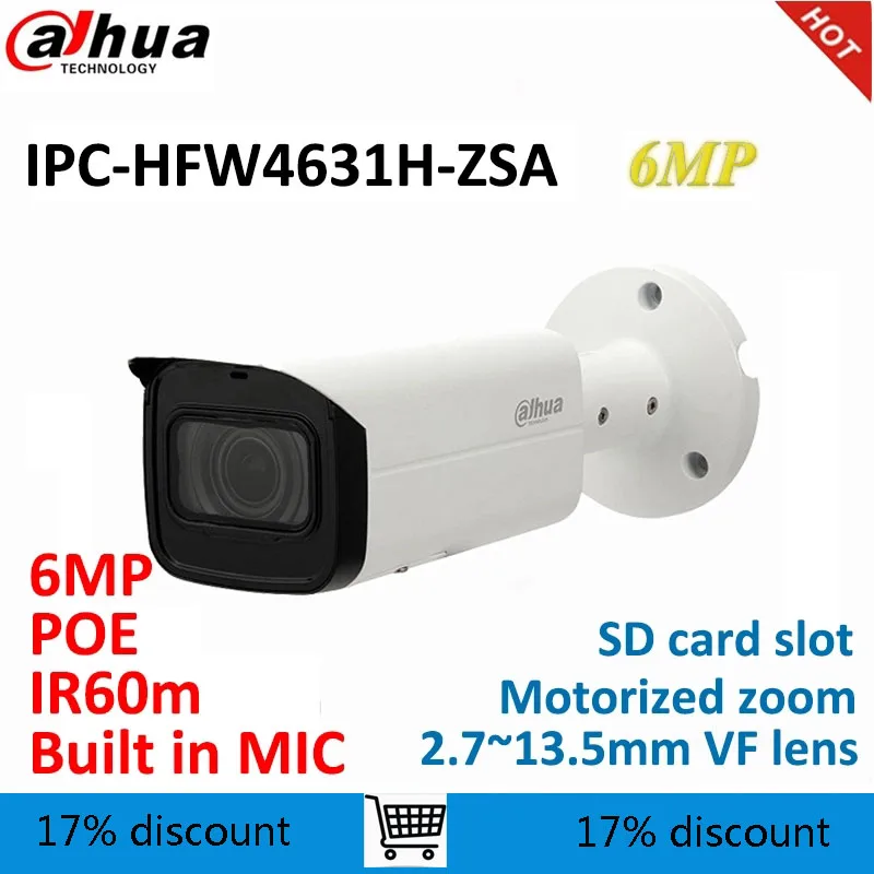  Dahua 6MP IP bullet Camera IPC-HFW4631H-ZSA replace IPC-HFW4431R-Z with Build in Microphone SD Card - 32968275961