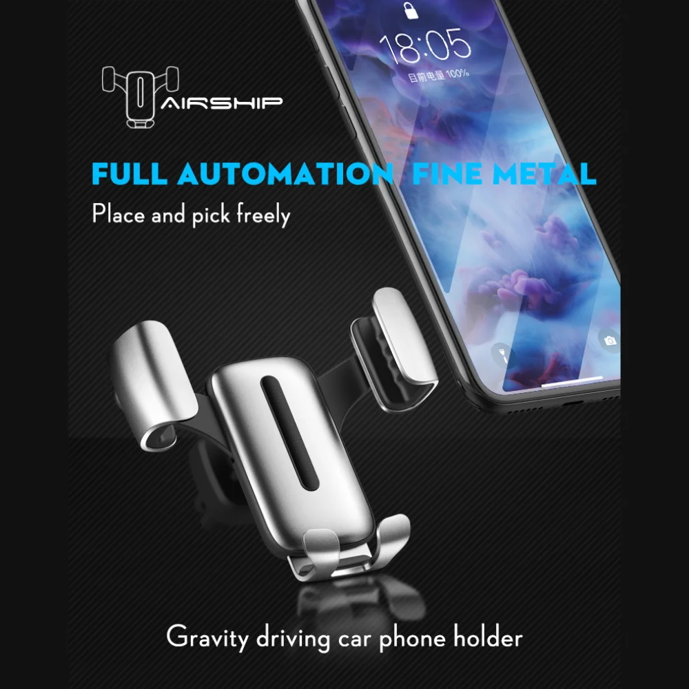 SUNYDEAL Автомобильный держатель Подставка для телефона для iPhone X Xiaomi samsung huawei Gravity Универсальный Автомобильный держатель для мобильного телефона