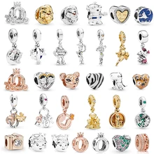 2 шт./лот, специальное предложение, подвески в виде динозавра, бусины, подходят для браслетов Pandora, ожерелье для женщин, DIY ювелирные аксессуары, божья коровка, Лев, Зебра