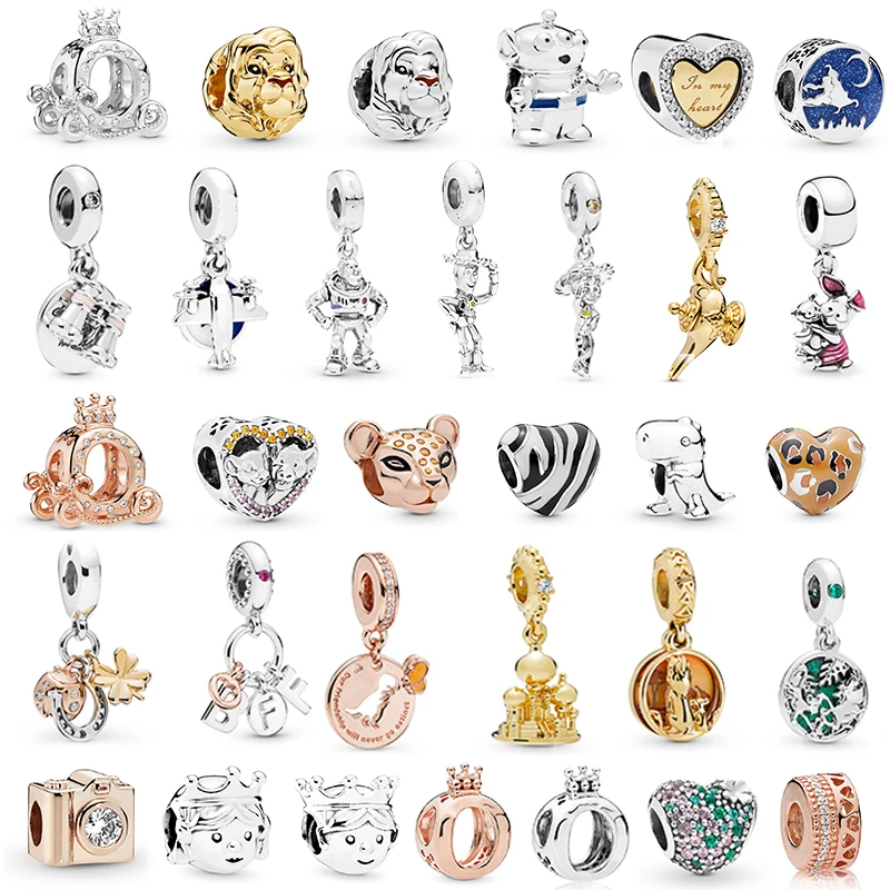 

2Pcs/lot Special Offer Dinosaur Charms Beads fit Pandora Bracelets Necklace for Women DIY Jewelry Accessories Ladybug Lion Zebra