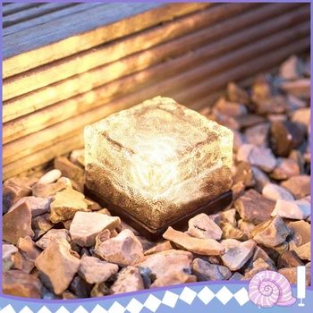 

Glass Crystal Solar Powered LED Light Waterproof Ice Cube LED Light Buried Yard Lamp Outdoor Garden Pathway Street Stairs Lights