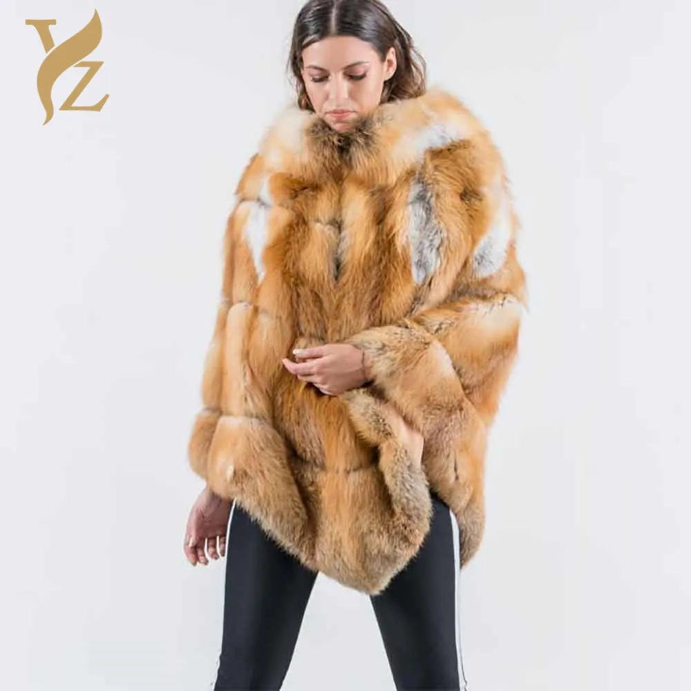YZ. Меховая шаль из лисьего меха пальто Зимние теплые меховые пальто натуральный мех Природа Лисий мех куртки для женщин верхняя одежда зимние куртки для женщин