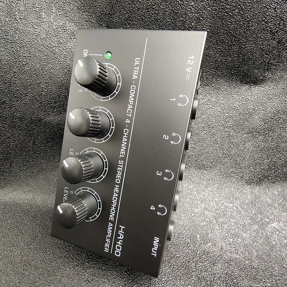 Mini Audio Stereo Headphone Amplifier 4 Channels With EU Power Adapter for Audio Amplifier Board Headphone Portable DAC Stereo