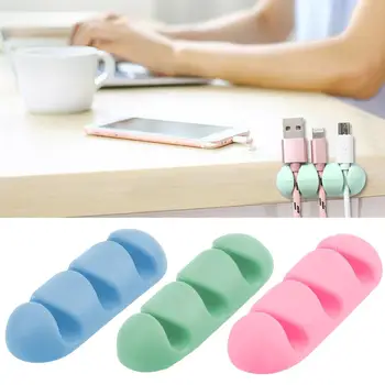 

Mini Car Wire Holder Silicone for Earphone Desktop USB Cable Cable Clip Self-adhesive Line Clasp Clamp Cable Organizer Tie Fixer