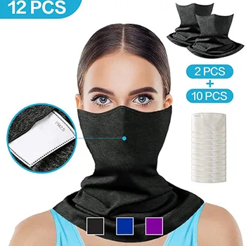 

2PCS Unisex Face Mouth Mask Washable Anti-pollution Breathable pm2.5 masks for germ protection Activated Carbon Breathing Filter