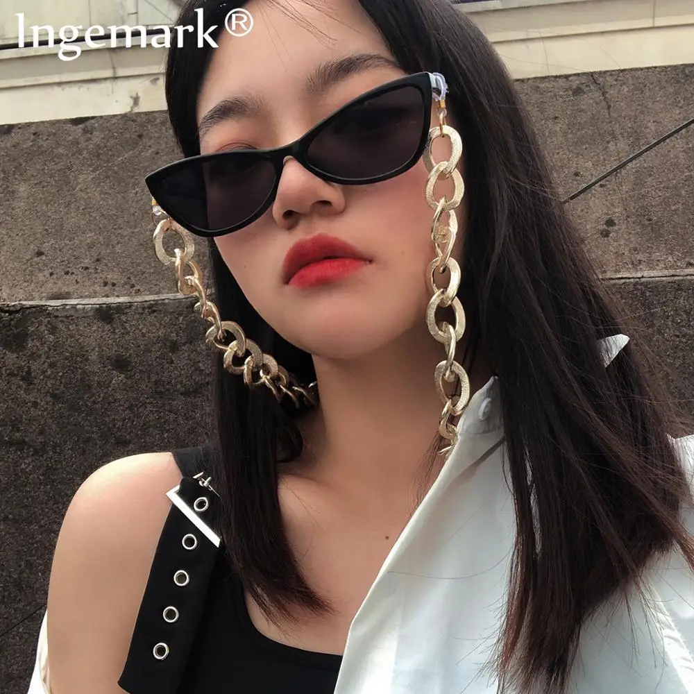 

Punk Curb Cuban Chunky Sunglasses Chain Women Men Steampunk Holder Cord Lanyard Necklace Gold Color Eyeglass Chain Accessories