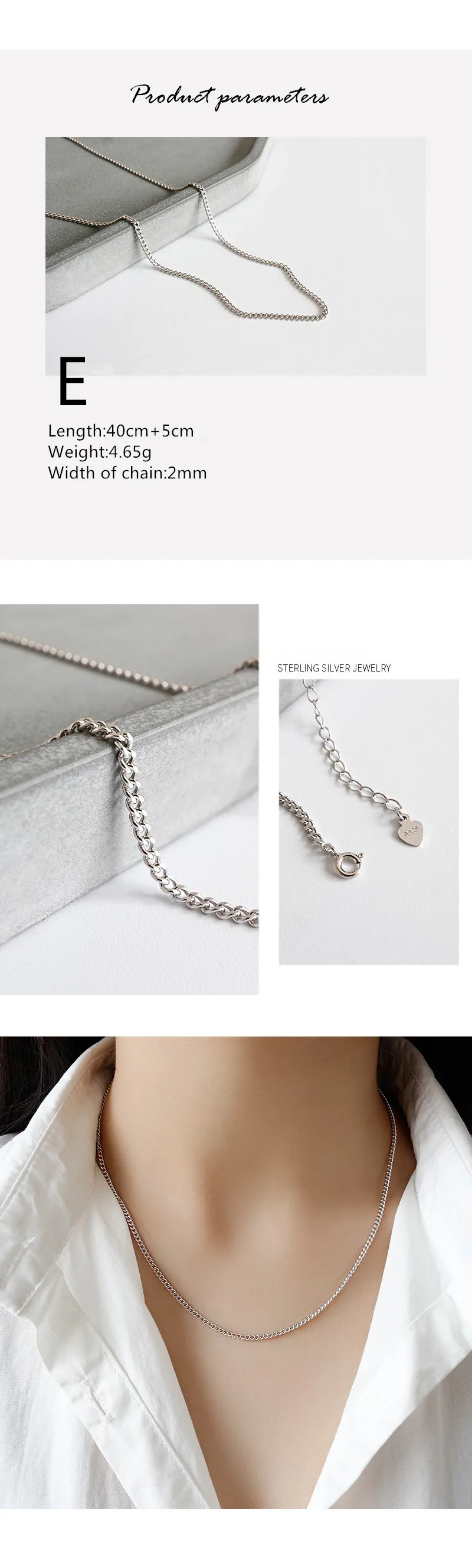 Стерлингового серебра 925 ожерелья для женщин аксессуары collier femme, минималистичные бусины с имитацией змеиной шкуры цепи ожерелье ювелирные изделия colar