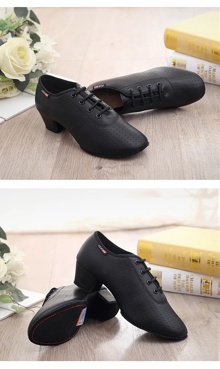 Men's Latin Dance Shoes Male Ballroom Tango Man dancing Shoes Heel 3CM Children's Boy's Shoes Dance Sneaker Jazz Shoes 18-27.5CM