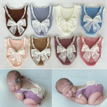 

Cute Newborn Baby Sleeveless Romper Jumpsuit Girls Lace Knitting Photo Photography Prop Costume