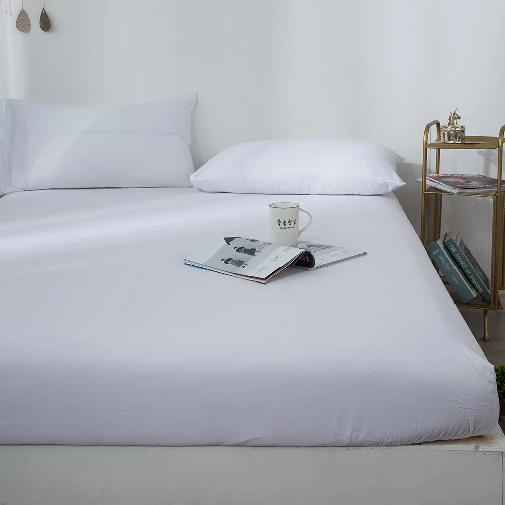 18 High Quality Solid Color Waterproof Bed Fitted Sheet Mattress Cover with Elastic Mattress Protector Cover Air-Permeable Bed Pad - Цвет: 18