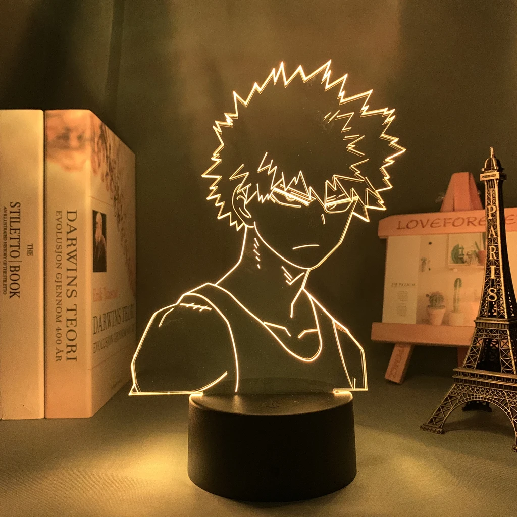 Аниме светодиодный светильник My Hero Academia Bakugo для украшения спальни подарок на