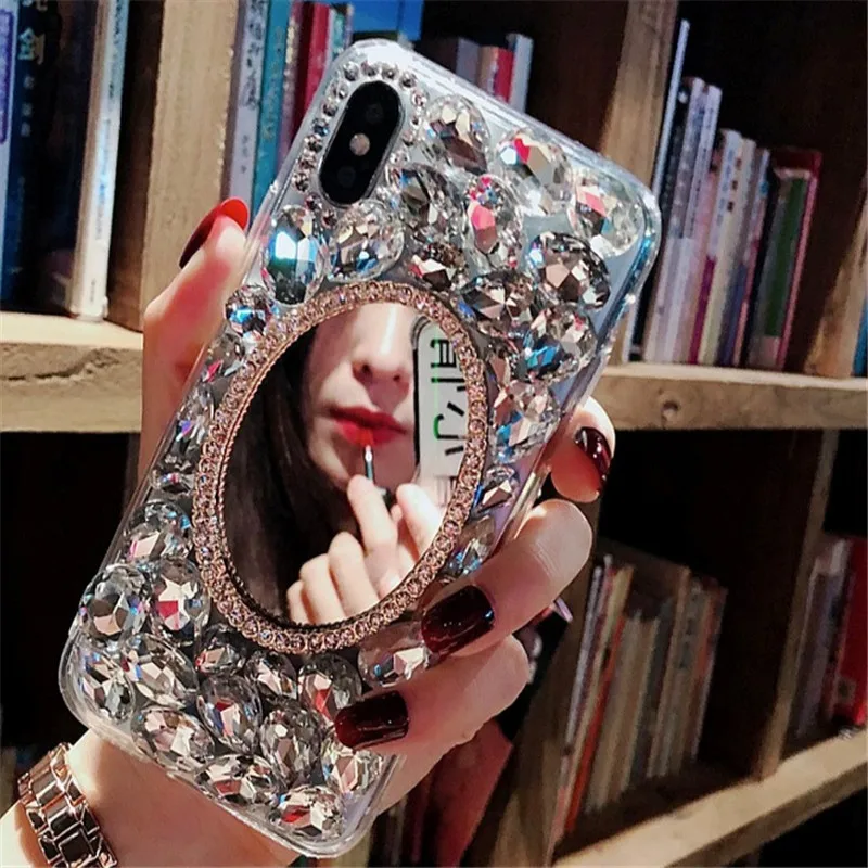 

Phone Case For Huawei honor 9X 9x Pro Enjoy 10 plus 8 8P 9 9P Y7Prime 2018 Cases Bling Funda Mirror Makeup Crystal Stone Coque
