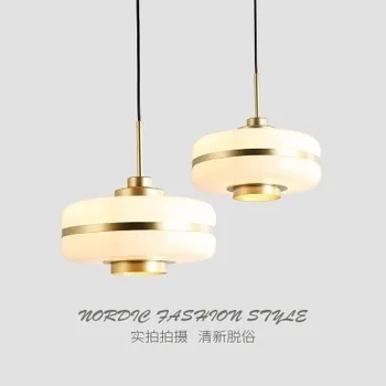 

Nordic glass chandelier round study lamp personality post modern dining room simple theme dining room small Chandelier