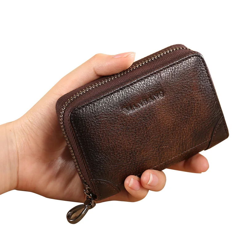 Credit Card Holder Wallet Genuine Leather Metal Aluminum Business Bank Card Case card wallet